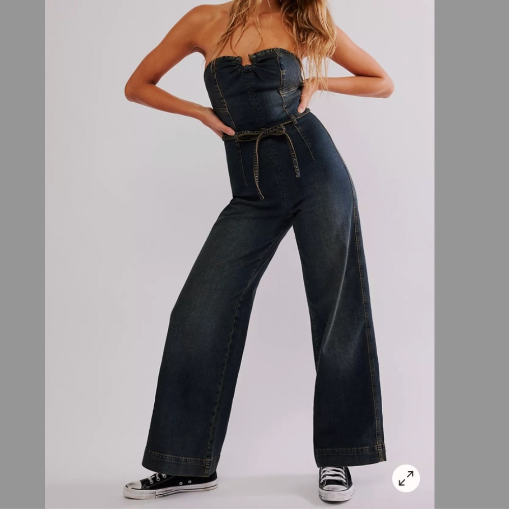 Free People Denim Jumpsuit